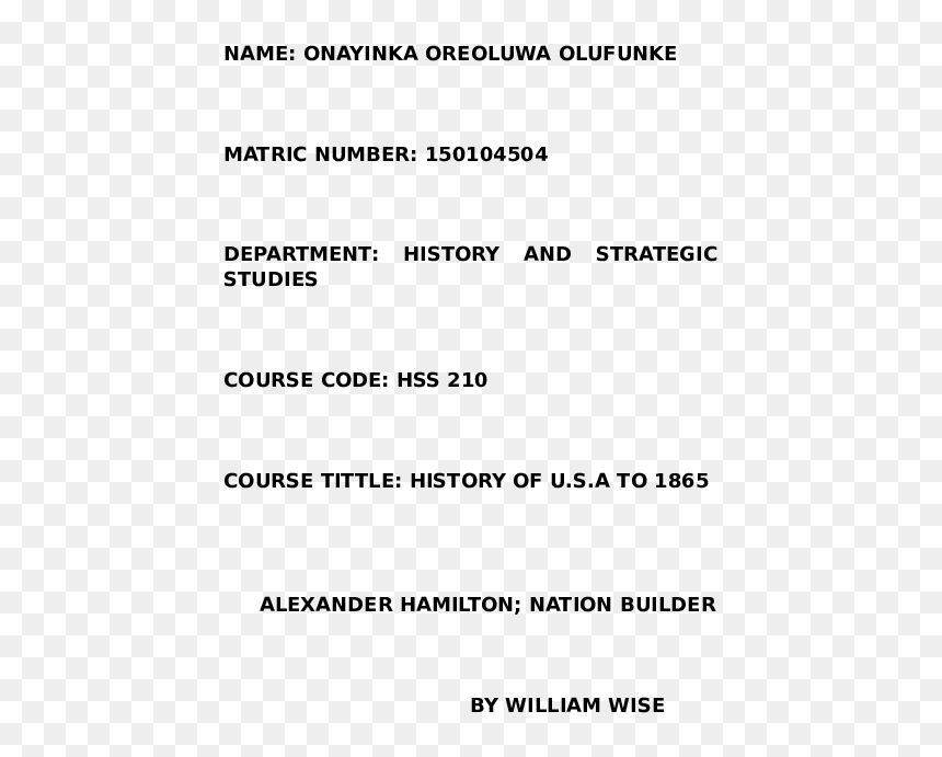 Document, HD Png Download - alexander hamilton png