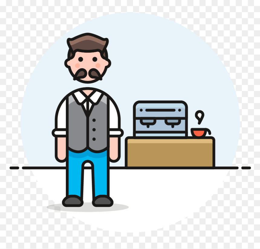 Male Clipart Barista - Clip Art, HD Png Download - barista png
