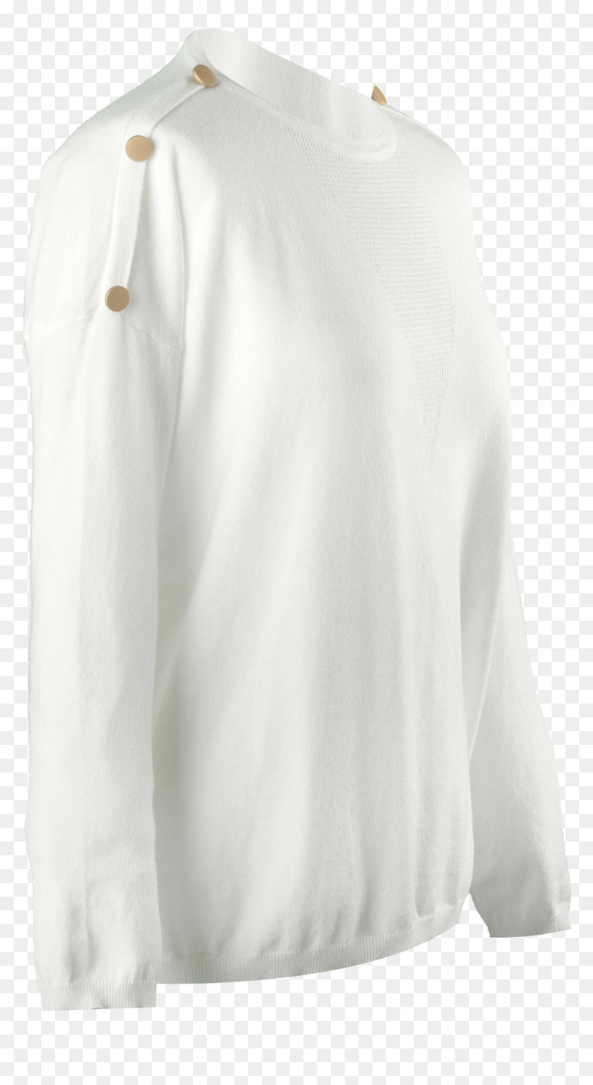 Emilia Gold Button Sleeve Jumper In Cream - Cardigan, HD Png Download - gold button png