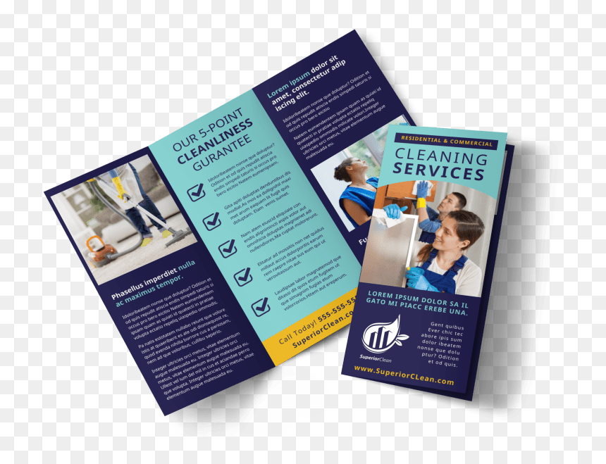 General Cleaning Services Brochure Template Preview - Flyer, HD Png Download - brochure png