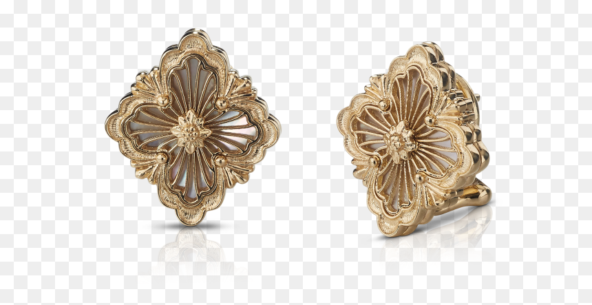 Opera Color Button Earrings - Buccellati Mother Of Pearl, HD Png Download - gold button png