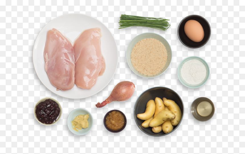 Chicken Schnitzel With Fingerling Potato Salad & Lingonberry - Kidney Beans, HD Png Download - potato salad png