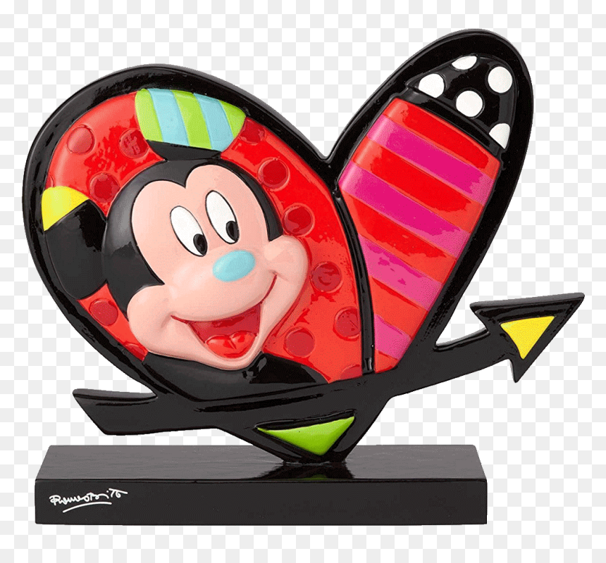 Mickey & Minnie Mouse Heart - Mickey Minnie Heart Britto, HD Png Download - minnie mouse ears png