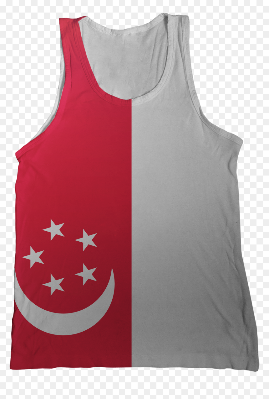 Singapore Flag Tank Top - Tank Top Singapore Flag, HD Png Download - singapore flag png