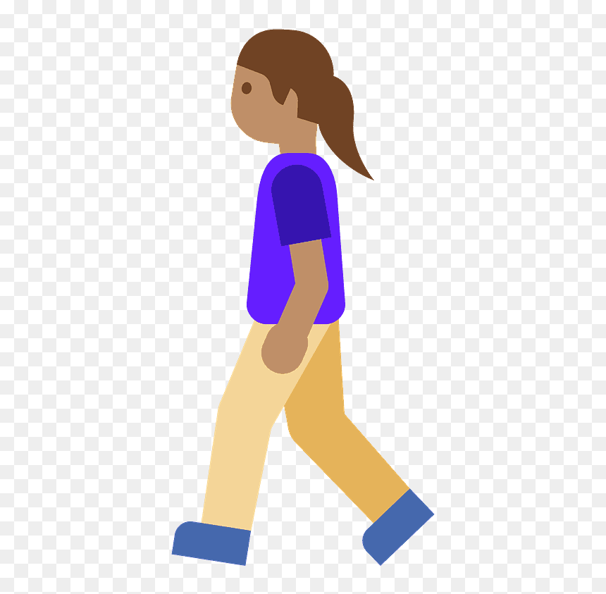 Woman Walking Emoji Clipart - Andando Png, Transparent Png - girl walking png