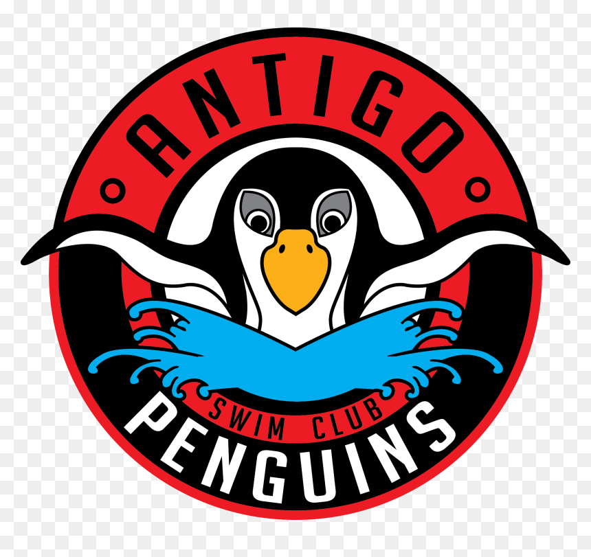 Antigo Swim Club Logo - Penguin Swimming Logo, HD Png Download - penguins logo png