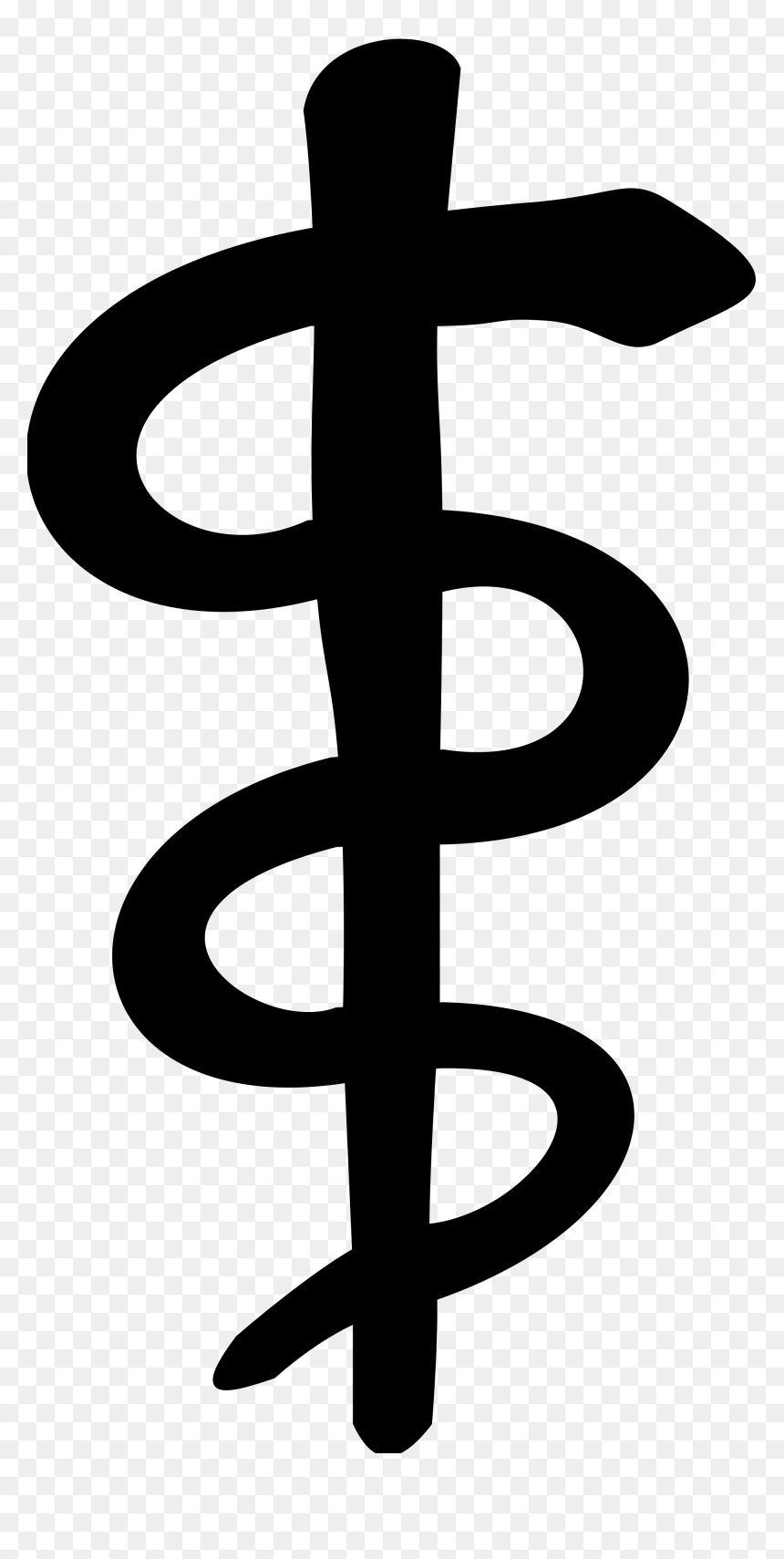Sign Of Dollar 18, Buy Clip Art - Rod Of Asclepius Black, HD Png Download - rod of asclepius png