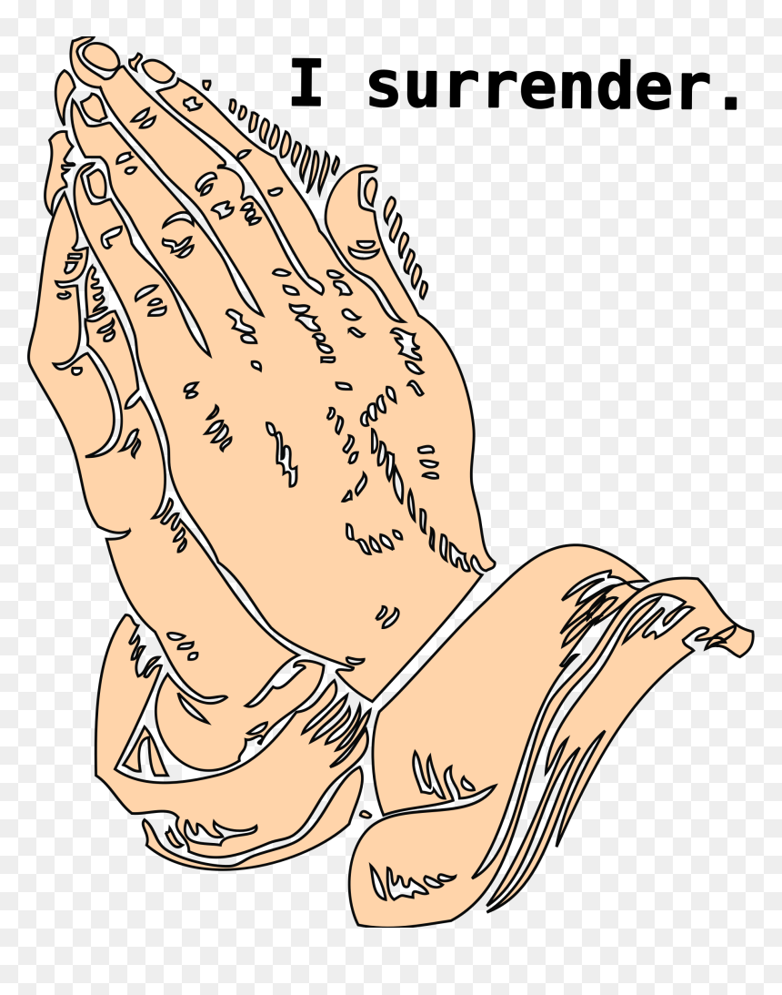 I Surrender Clip Arts - Surrender Clipart, HD Png Download - praying hands icon png