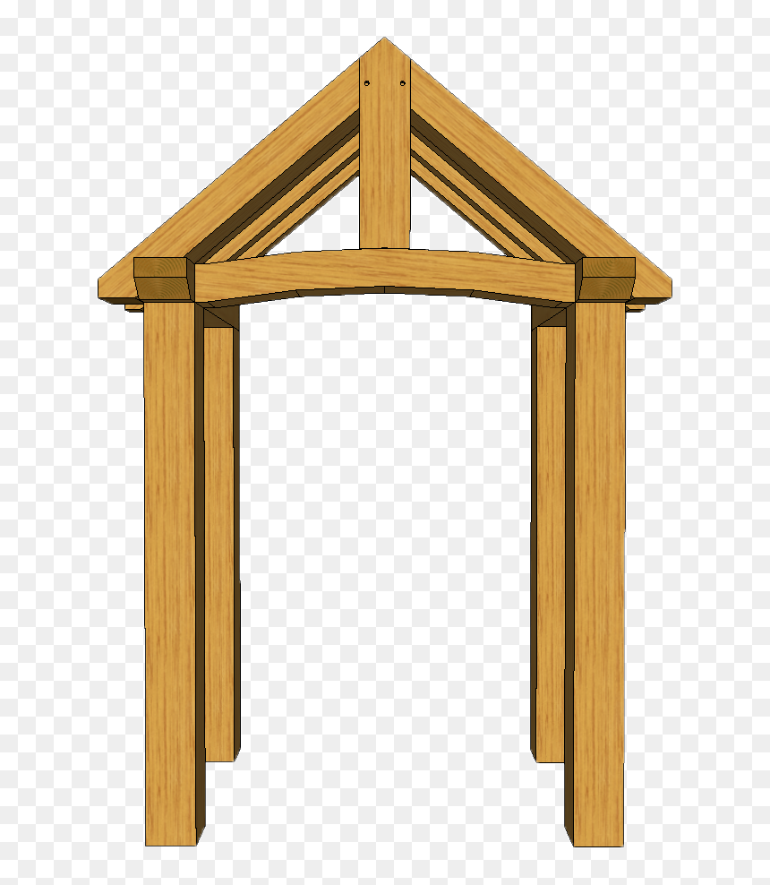 4 Post Porch King Post Truss 3d Front, HD Png Download - wood post png