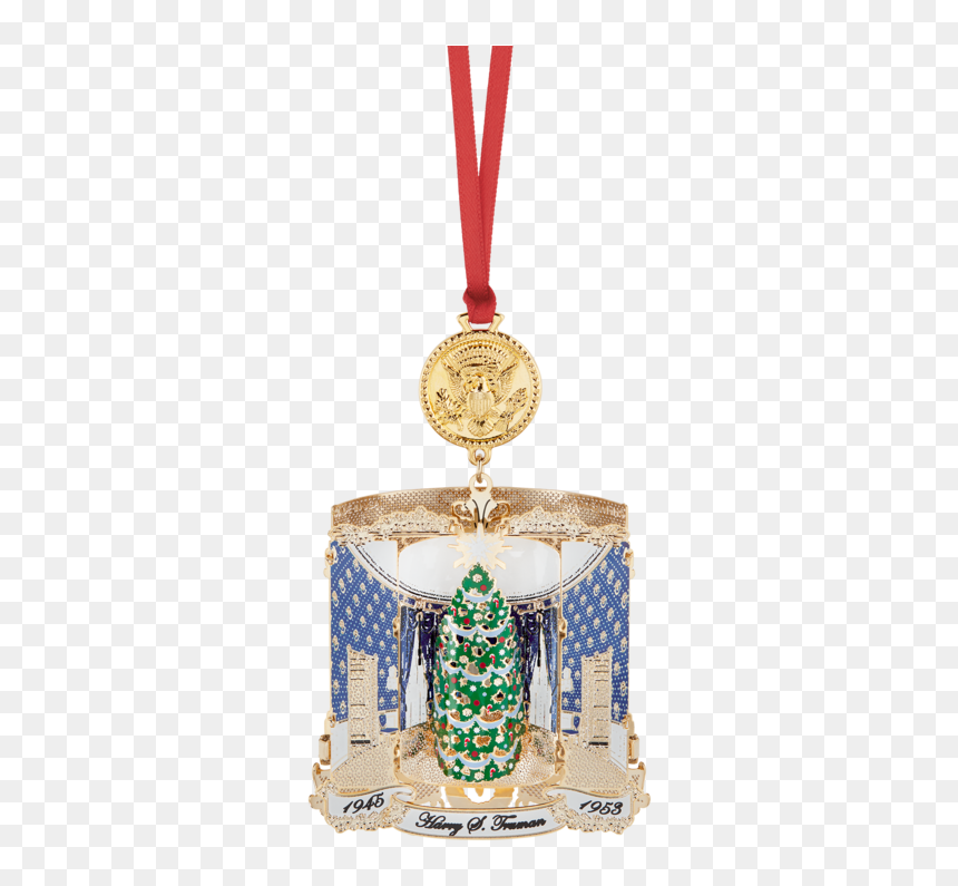 Official 2018 White House Christmas Ornament"
 Data - Gold Medal, HD Png Download - gold christmas ornament png