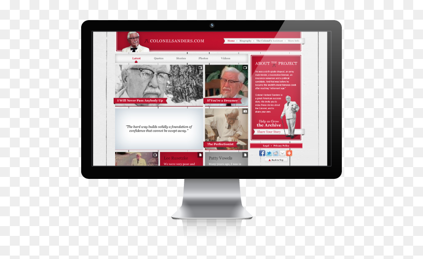 Computer Monitor, HD Png Download - colonel sanders png