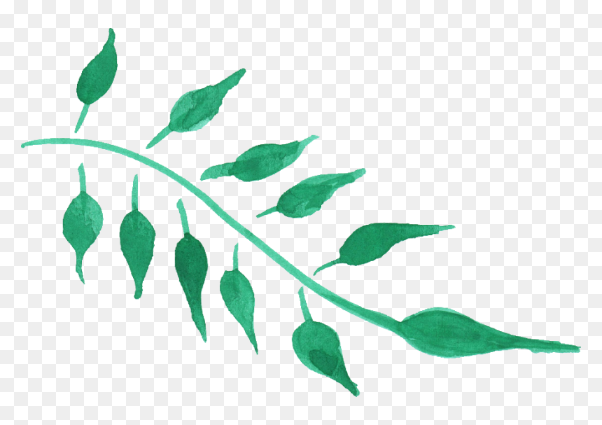 Free Green Leaf Watercolor Png , Png Download - Png Watercolor, Transparent Png - green watercolor png