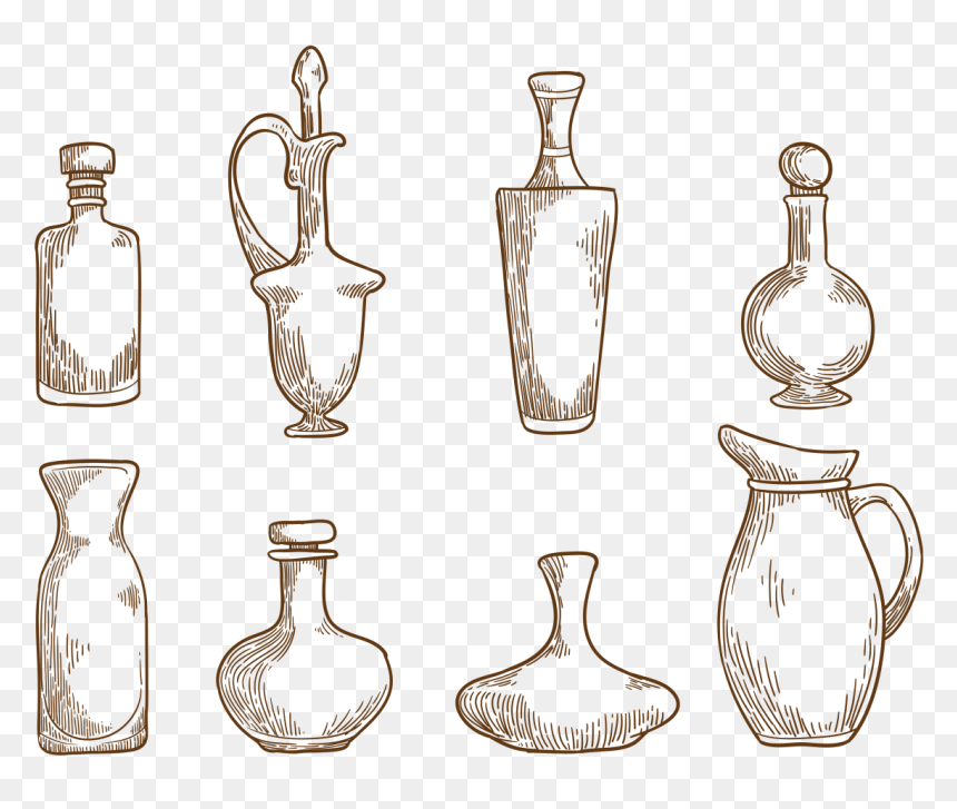 Hand Drawn Decanter Vector - Wine Carafe Vector, HD Png Download - glasses vector png