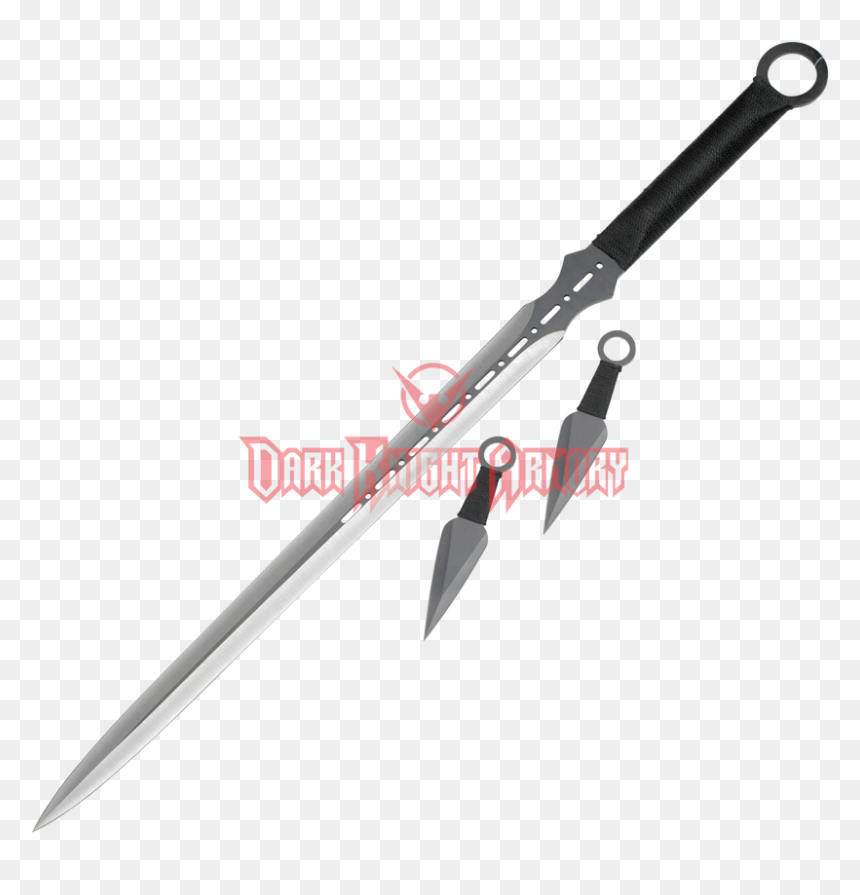 Double Edge Ninja Sword And Stealth Knives - Blade, HD Png Download - ninja sword png