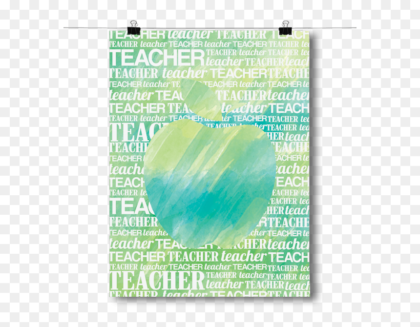 Inspired Posters Apple Silhouette - Paper, HD Png Download - green watercolor png
