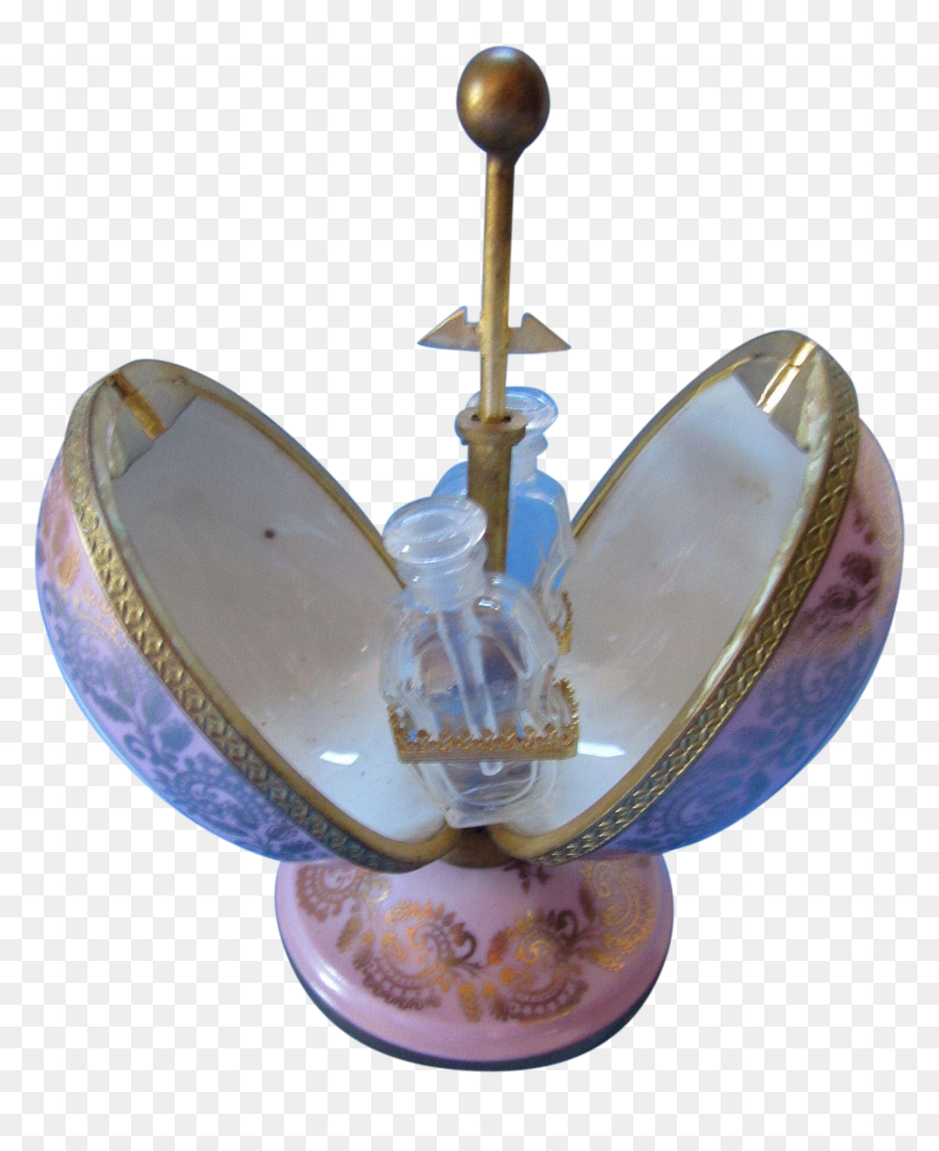 Goumot Labesse French Egg Shape Perfume Casket With - Egg Shaped Perfume Bottle Holder, HD Png Download - egg shape png
