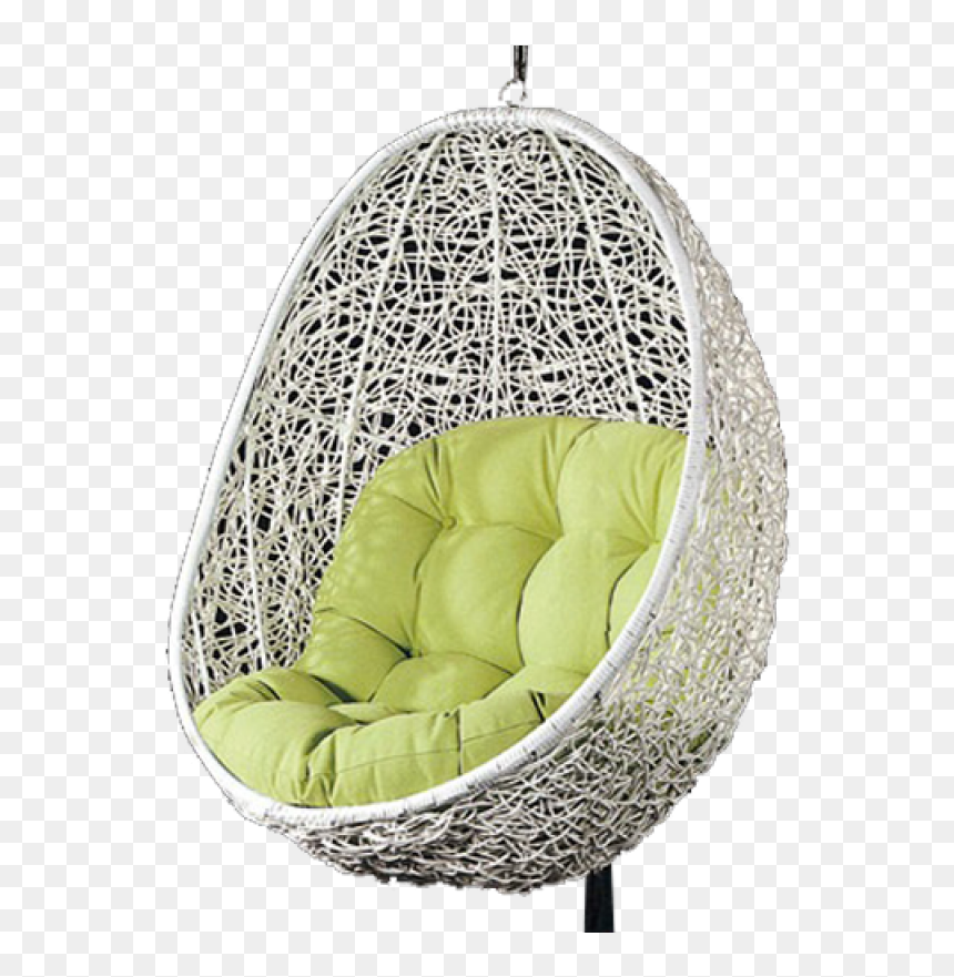 White Egg Shape Garden Rattan Single Seater Swing - Biosphere Environmental Museum, HD Png Download - egg shape png