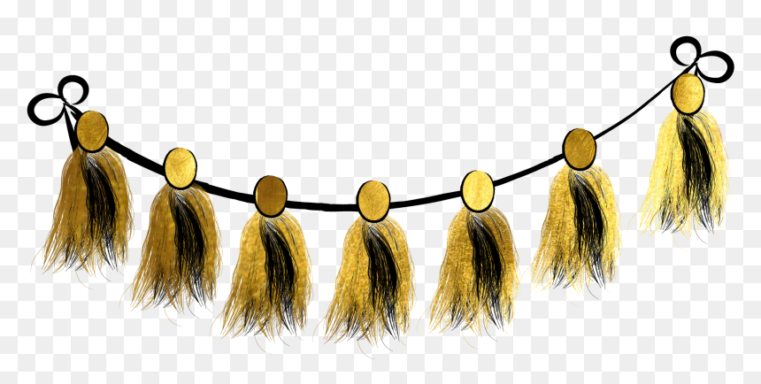 #bunting #streamers #banner #gold #black #glitter - Art, HD Png Download - gold streamers png