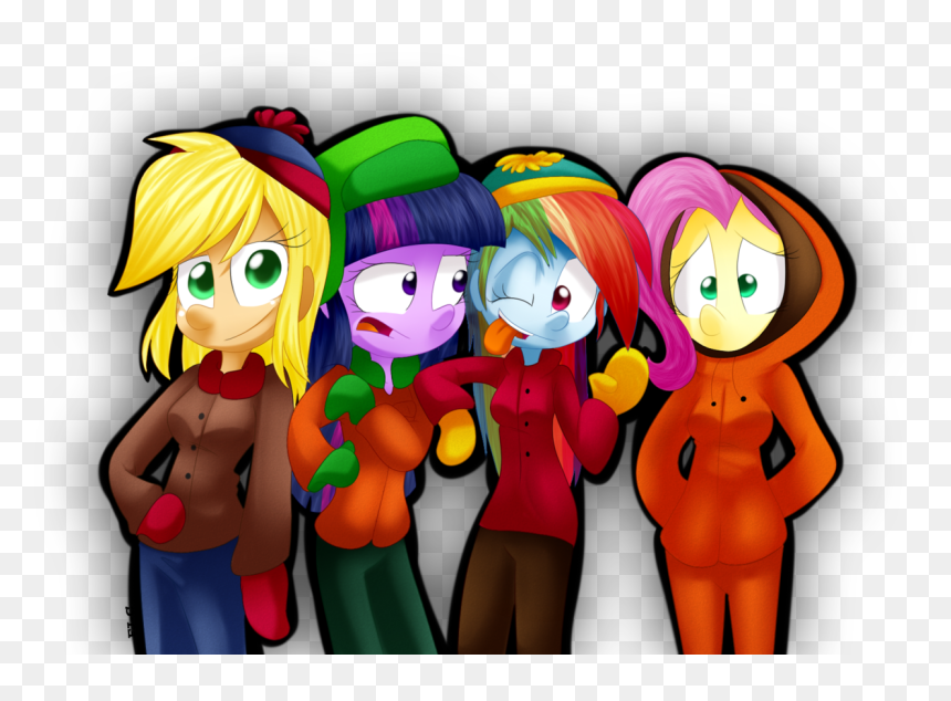 Fj-c, Crossover, Equestria Girls, Eric Cartman, Fluttershy, - Cartoon, HD Png Download - eric cartman png