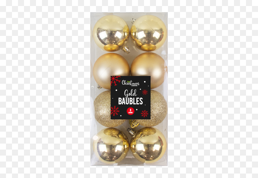 Gold Christmas Baubles 60mm - Pétanque, HD Png Download - gold christmas ornament png