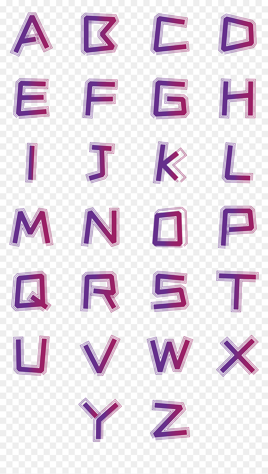 Gradient Font Beautiful English Letters Png And Vector, Transparent Png - rainbow gradient png