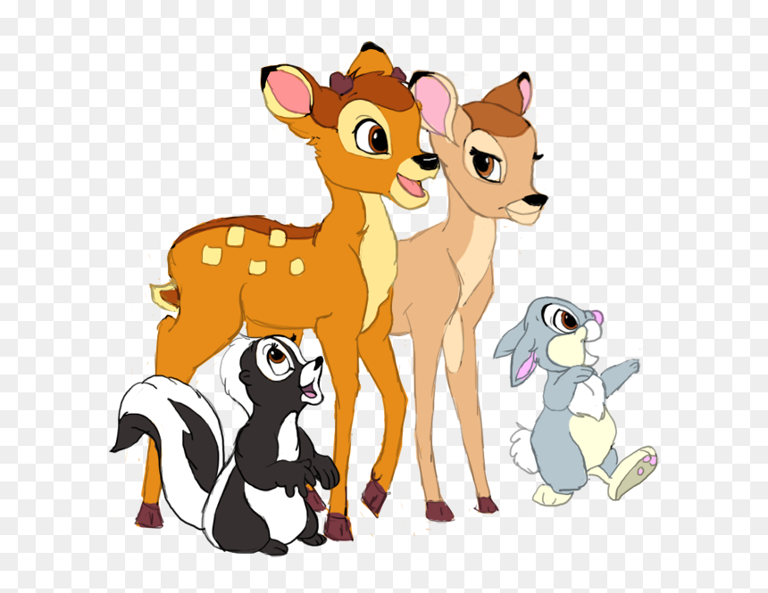 Bambi, Faline, Thumper, Flower - Bambi And Thumper And Faline, HD Png Download - thumper png