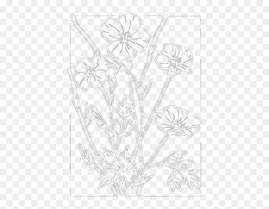 Remembrance Day Poppy With Green For Hope Png Icons - Line Art, Transparent Png - poppy flower png