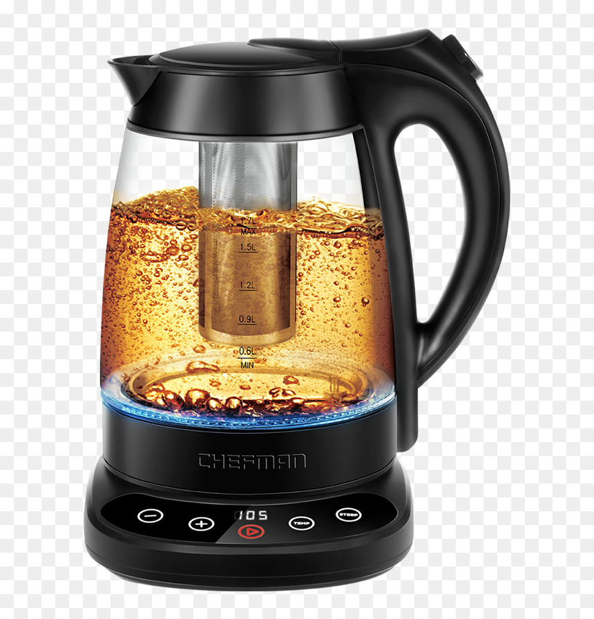 Electric Kettle Png Images - Electric Kettle Glass Light Show Temperature, Transparent Png - kettle png