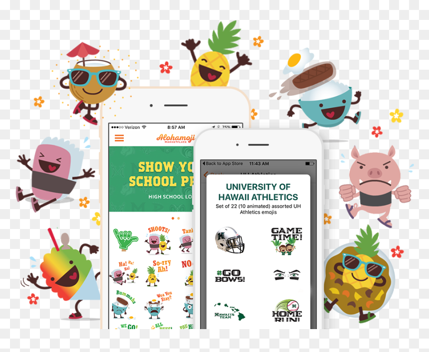 Emoji Clipart School - Whatsapp Sticker Hawaiian, HD Png Download - school emoji png