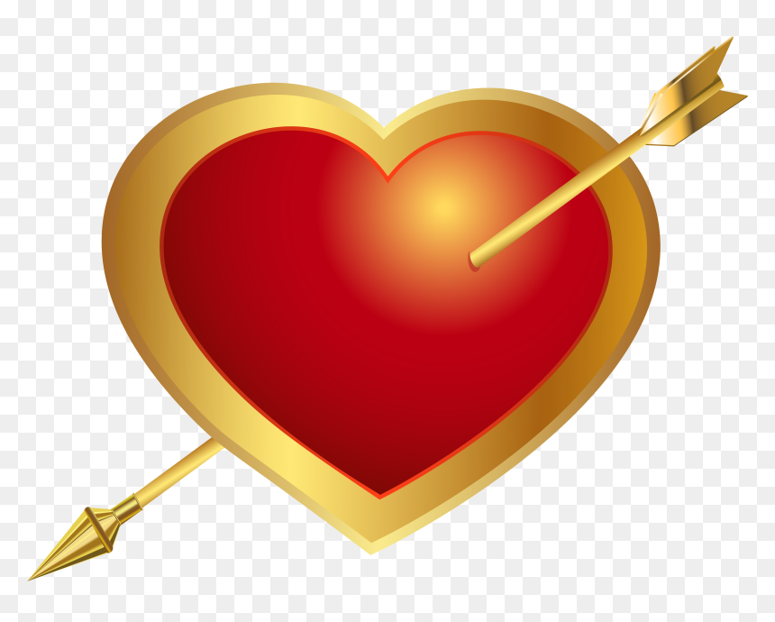 Arrow Through Heart Clipart Transparent Library Heart, HD Png Download - arrow emoji png