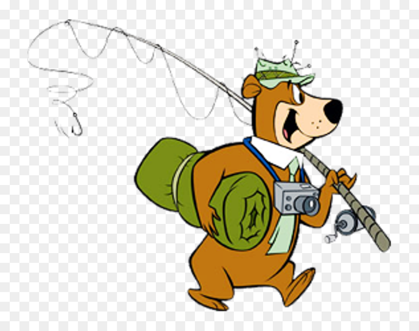 Yogi Bear Holding Something - Yogi The Bear Fishing, HD Png Download - yogi bear png