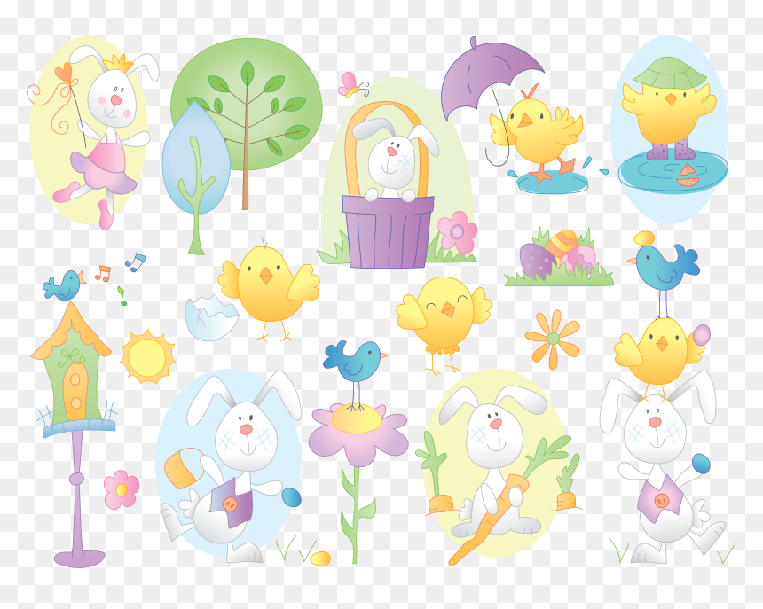 Egg Easter Bunny Happy Free Frame Clipart - Cartoon, HD Png Download - easter frame png