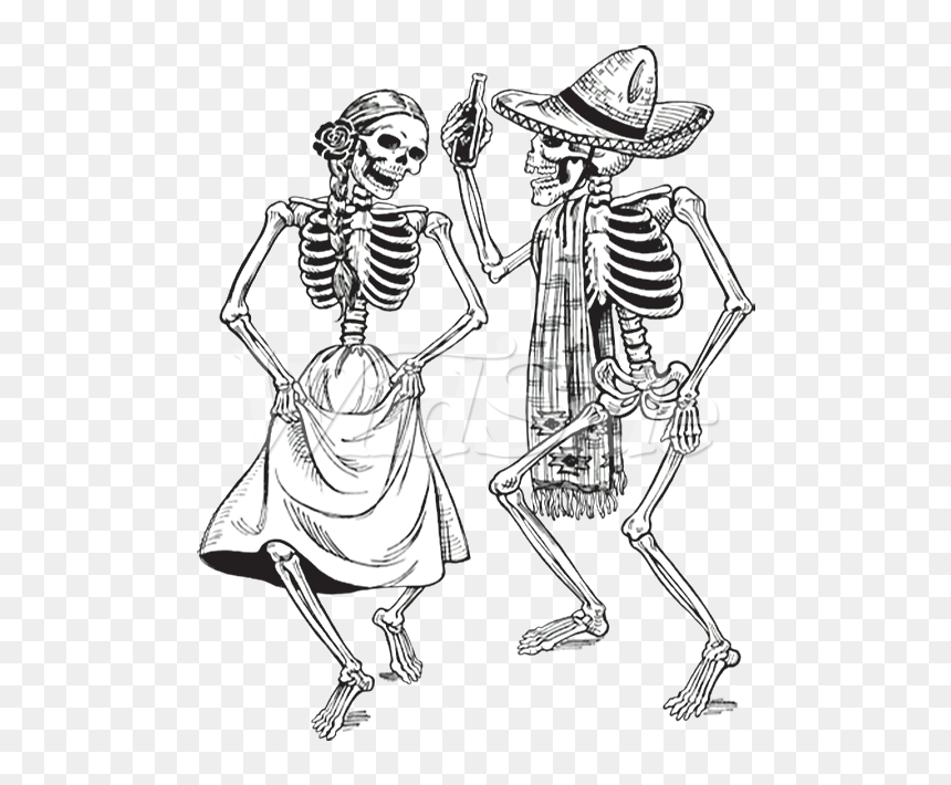 Dancing Skeletons -day Of The Dead - Dancing Skeleton Day Of The Dead, HD Png Download - dancing skeleton png