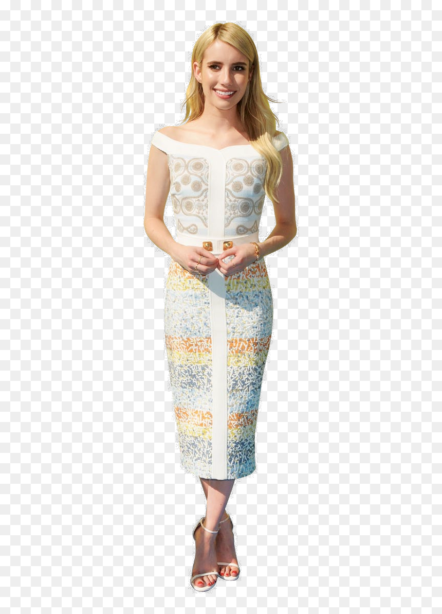 Emma Roberts In Peter Pilotto - Day Dress, HD Png Download - emma roberts png