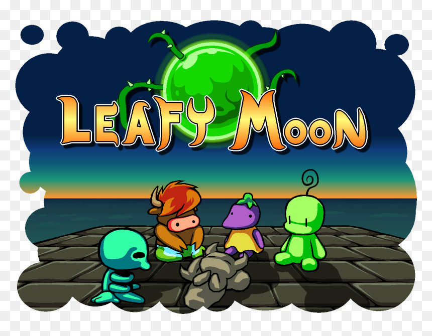 Leafy Moon - Cartoon, HD Png Download - leafy is here png