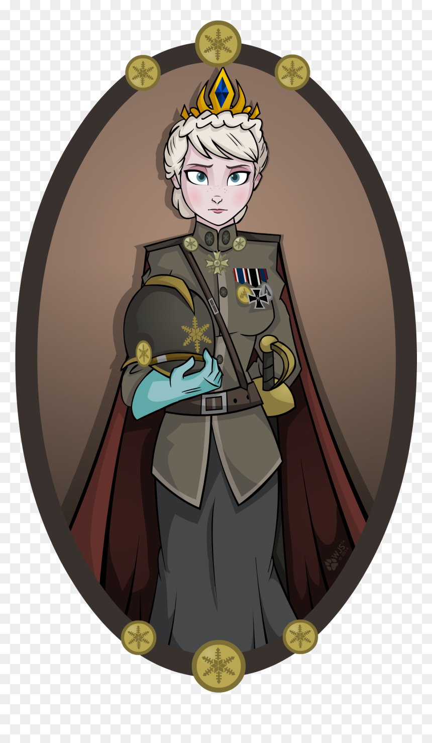 Queen Elsa - Military Dress - Elsa Military, HD Png Download - hitler stache png