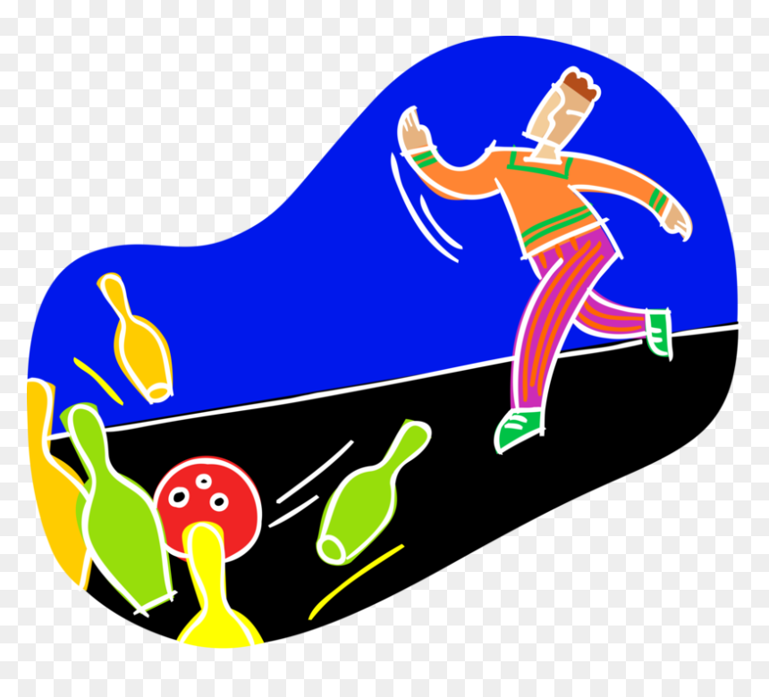 Vector Illustration Of Bowler Bowls Strike In Bowling, HD Png Download - bowling strike png
