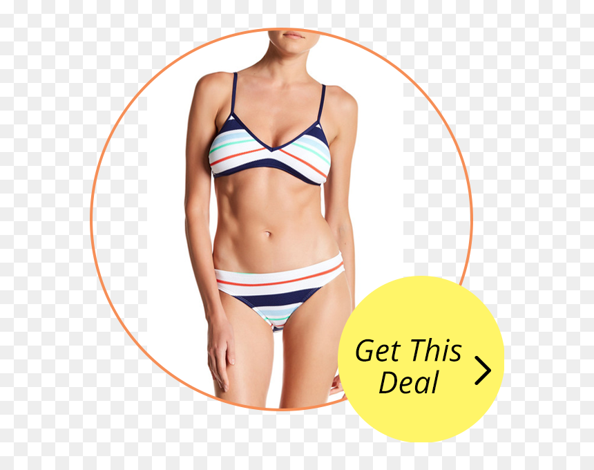 Splendid Printed Bralette Bikini Top And Hipster Bikini - Bikini, HD Png Download - kate upton png