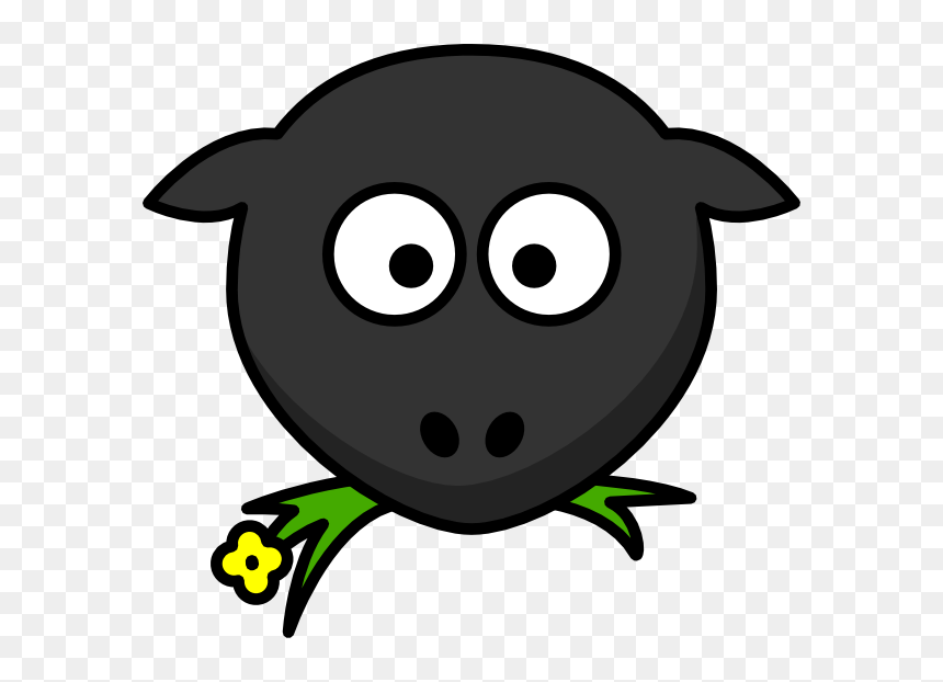 Goat Heads Clipart Black And White - Clipart Cartoon Sheep, HD Png Download - goat face png