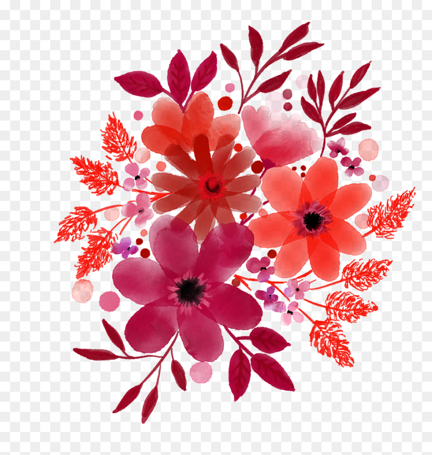 Watercolour Flowers Red Watercolor Free Photo - Welcome To The Lord's House, HD Png Download - free watercolor flowers png