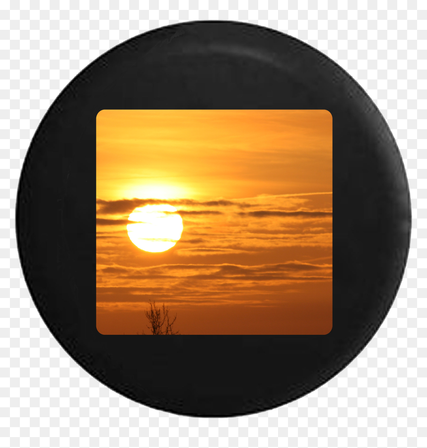 Sunrise Sunset Golden Sky And Clouds Jeep Camper Spare - Circle, HD Png Download - sunset sky png