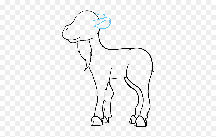 How To Draw Goat - Outline Images Of Goat Cartoon, HD Png Download - goat emoji png