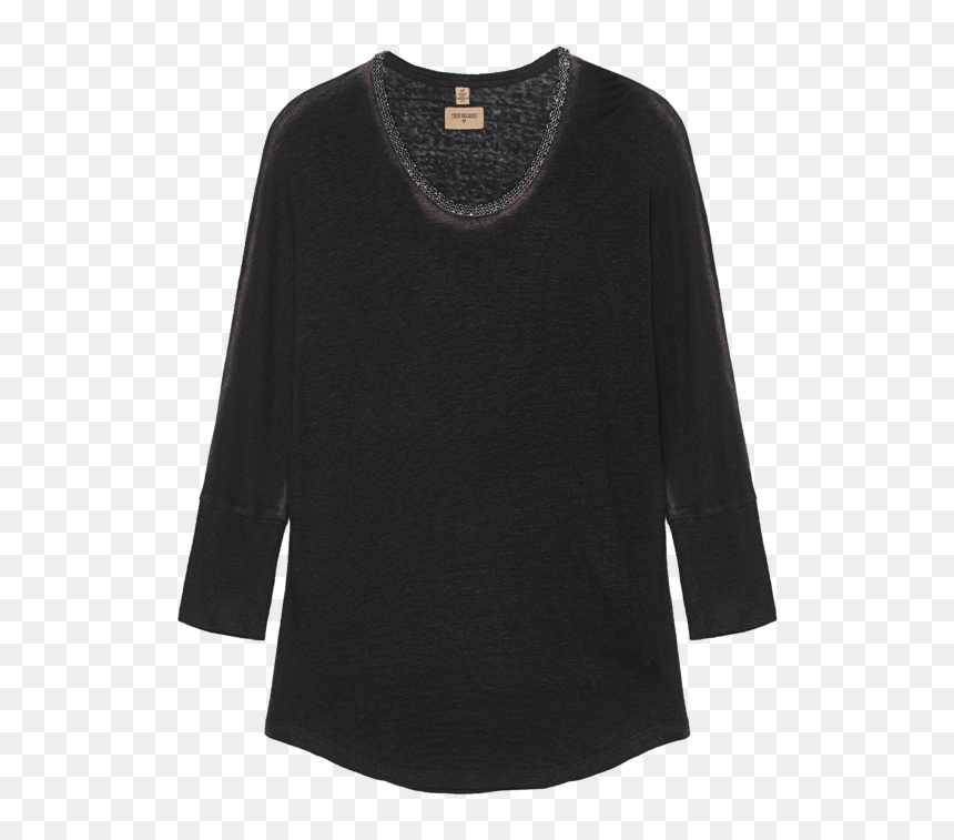 Fashion True Religion Crew Rhinestone Black Linen Longsleeve - Coat, HD Png Download - true religion logo png