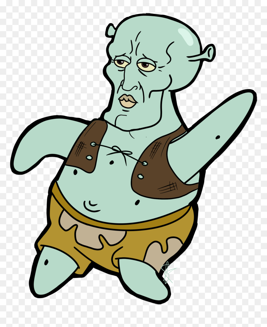 #aesthetic #procreate #art #squidward #handsomesquidward - Cartoon, HD Png Download - handsome squidward png