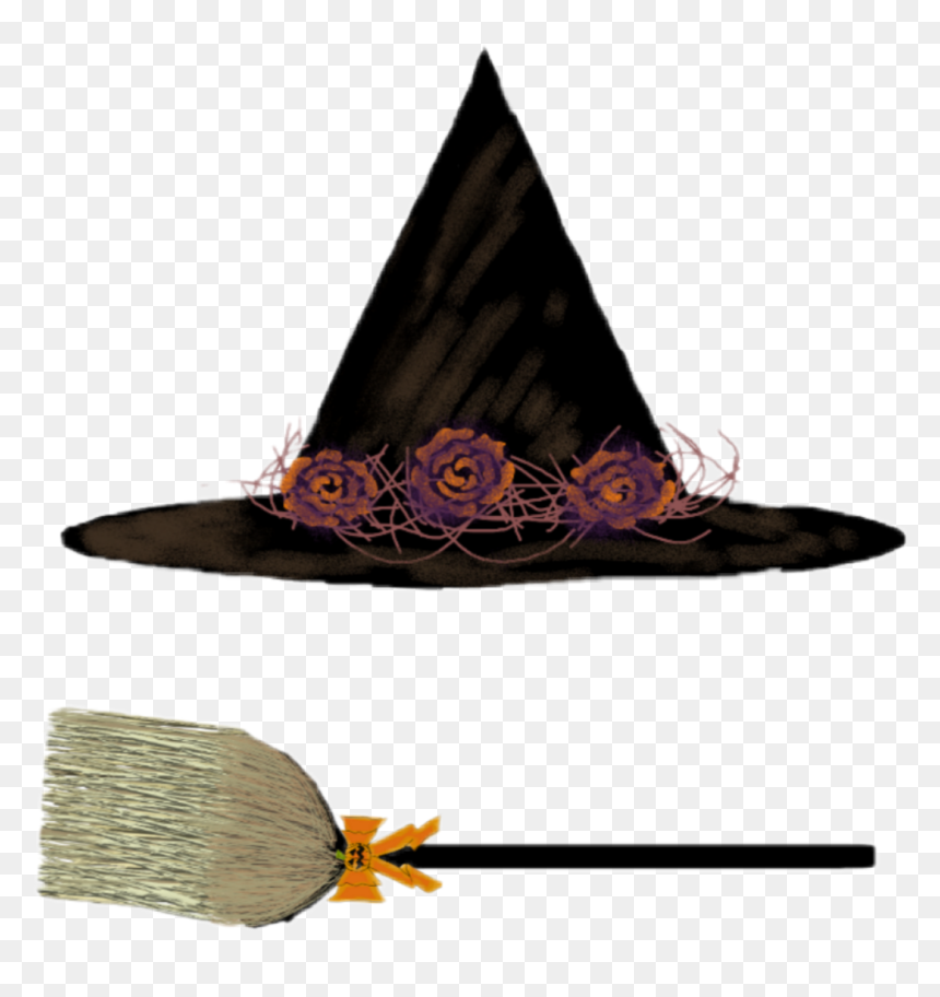 Witches Hat And Broom - Sombrero, HD Png Download - witches hat png