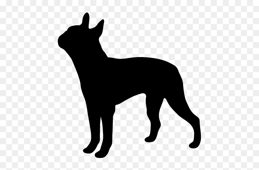 Boston Terrier Silhouette Clipart Free Clip Art Image - Boxer Dog Silhouette Png, Transparent Png - pitbull silhouette png