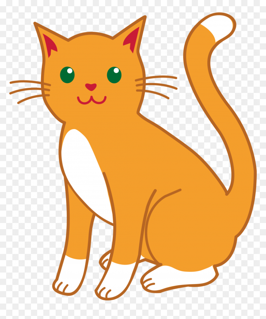 Cat Clip Art Clipart Cat Kitten Clip Art - Orange Cat Clip Art, HD Png Download - orange cat png