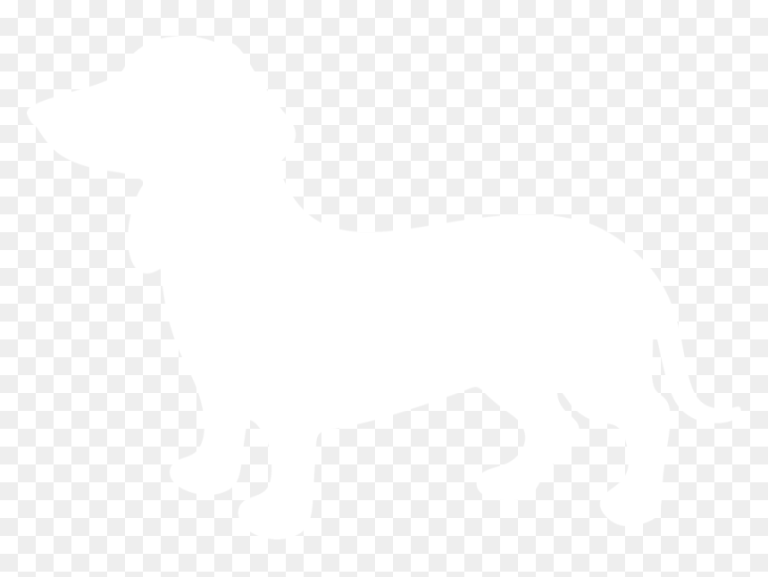 Wiener Dog Silhouette White, HD Png Download - dachshund silhouette png