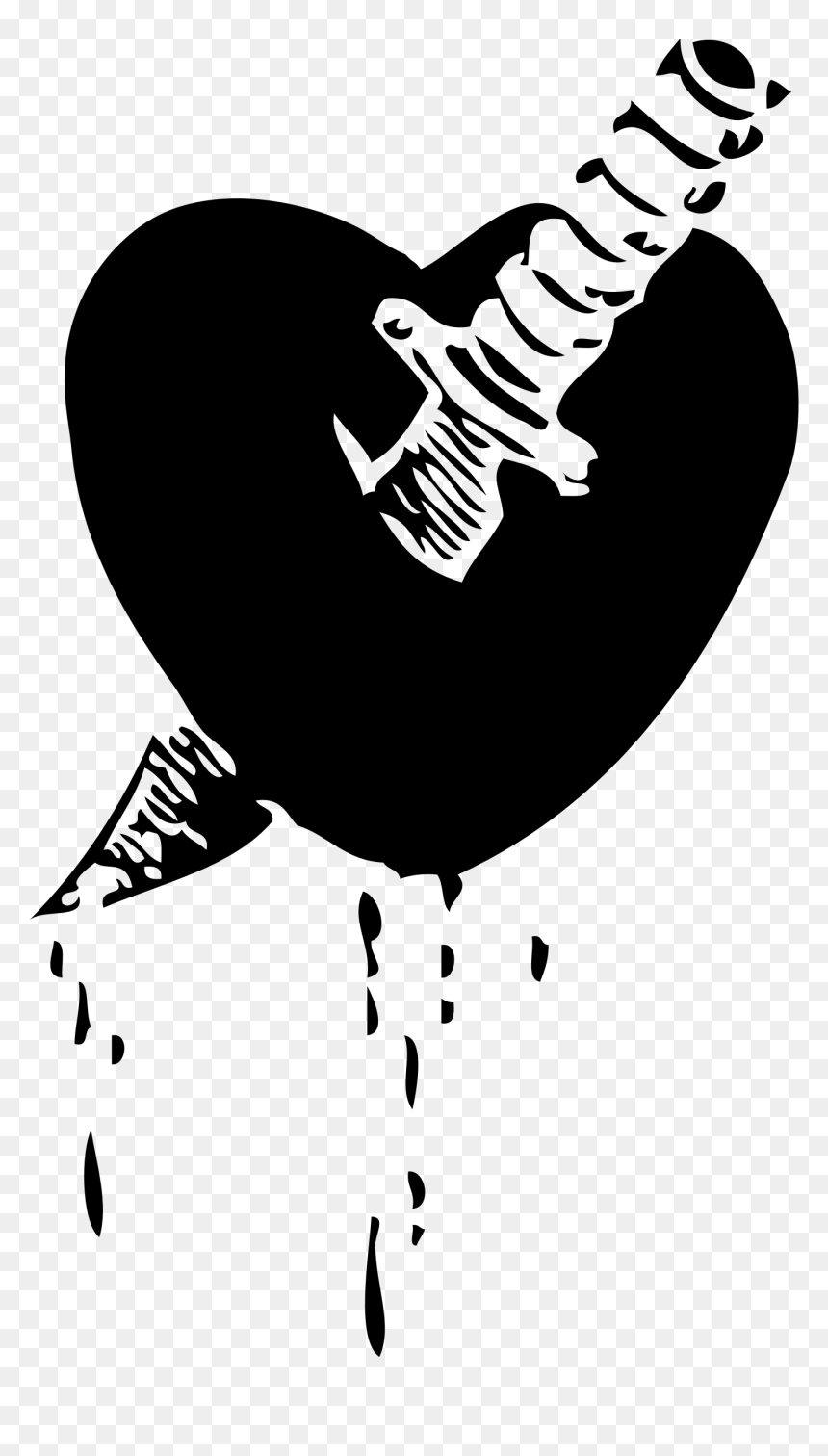 Knife Through The Heart Clip Arts - Knife Through A Heart, HD Png Download - knife silhouette png