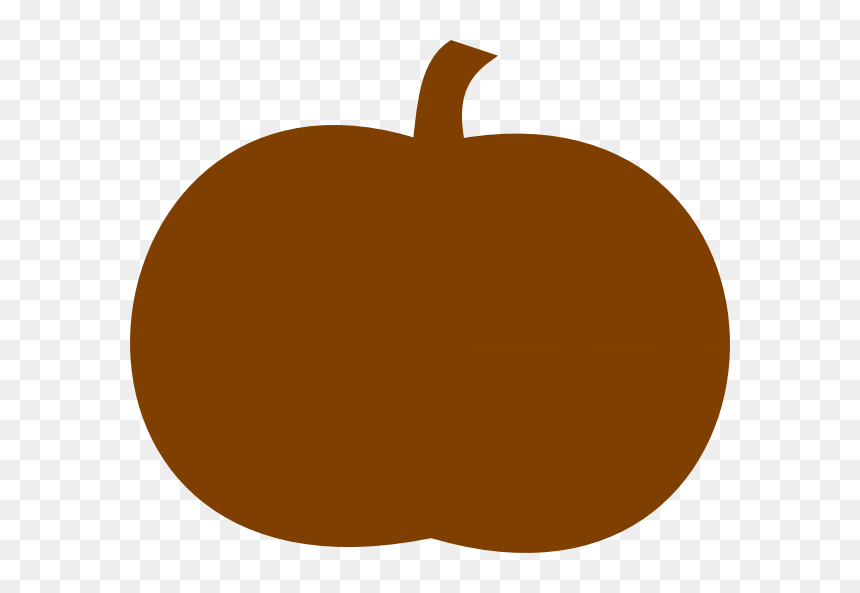 Dark Orange Clip Art - Brown Pumpkin Clip Art, HD Png Download - pumpkin silhouette png